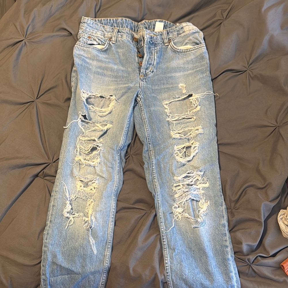 Men's Distressed Blue Jeans